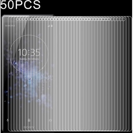 50 STKS 0.26mm 9H 2.5D gehard glasfolie voor Sony Xperia XZ2 Premium