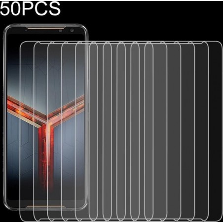 Let op type!! 50 PCS For ASUS ROG Phone 2 (ZS660KL) 2.5D Non-Full Screen Tempered Glass Film