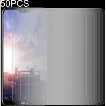 50 stuks 0,26 mm 9H 2,5D film van gehard glas voor Nokia X6