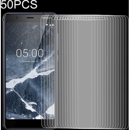 50 STUKS 9H 2.5D film van gehard glas voor Nokia 5.1