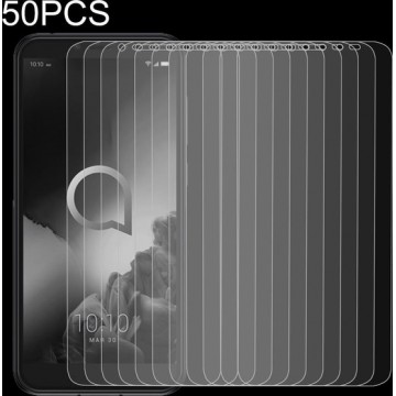 Let op type!! 50 PCS voor Alcatel 1S (2019) 2.5 D niet-volledig scherm gehard glas film