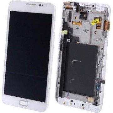 Let op type!! Original LCD Display + Touch Panel with Frame for Galaxy Note / i9220 / N7000(White)