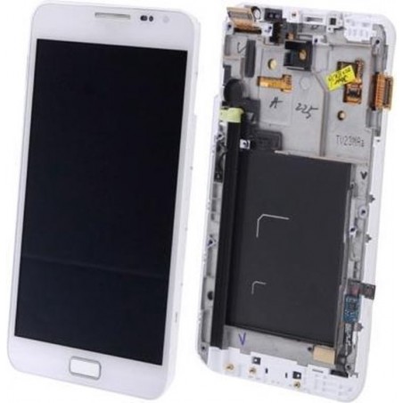 Let op type!! Original LCD Display + Touch Panel with Frame for Galaxy Note / i9220 / N7000(White)