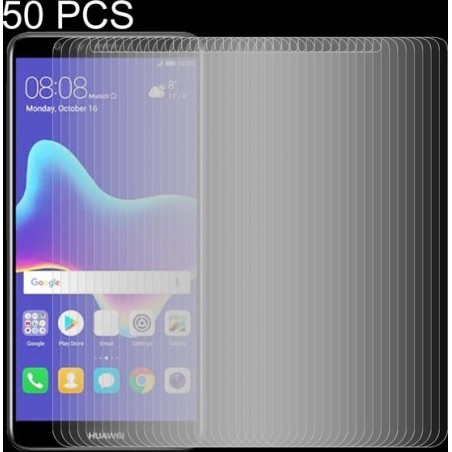 50 STKS 0.26mm 9H 2.5D Gehard Glas Film voor Huawei Y9 (2018)