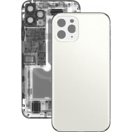 Back Battery Cover Glass Panel voor iPhone 11 Pro (wit)