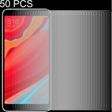 50 stuks 0,26 mm 9H 2,5D film van gehard glas voor Xiaomi Mi 6X en A2