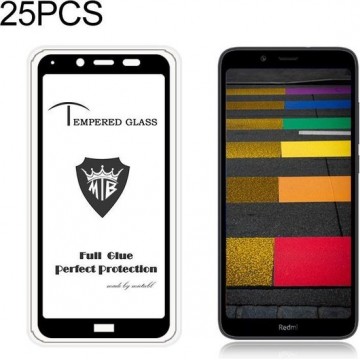 Let op type!! 25 stuks MIETUBL volledige scherm volledige lijm anti-fingerprint gehard glas film voor Xiaomi Redmi 7A (zwart)