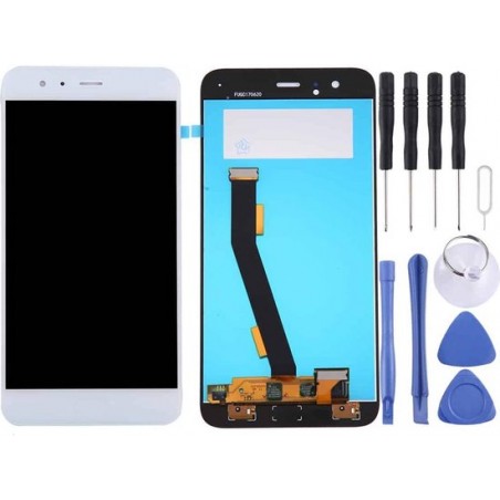 Voor Xiaomi Mi 6 LCD-scherm en digitizer volledige montage, geen vingerafdrukidentificatie (wit)