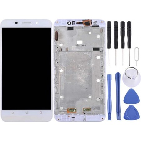 Lcd-scherm en digitizer volledige montage met frame voor Asus ZenFone Max / ZC550KL / Z010DA (wit)