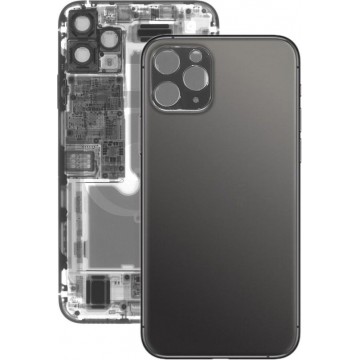 Back Battery Cover Glass Panel voor iPhone 11 Pro (zwart)
