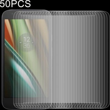 50 STKS 0.26mm 9H 2.5D Gehard Glas Film voor Motorola Moto E3