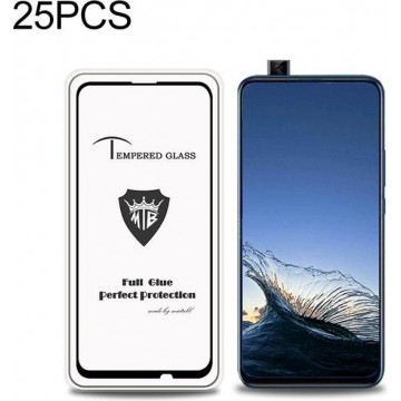 25 STUKS MIETUBL Volledig scherm Volledige lijm Anti-vingerafdruk Gehard Glas Film voor Huawei P Smart Z (Zwart)