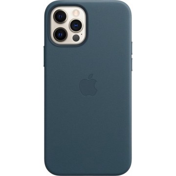 Apple leren hoesje met MagSafe - Voor iPhone 12 (Pro) - Baltisch blauw