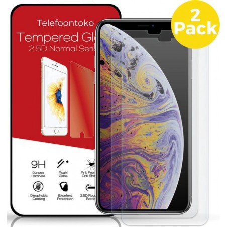 iPhone Xs Max Glazen 2 x Screenprotector |Gehard Beschermglas | Tempered Glass