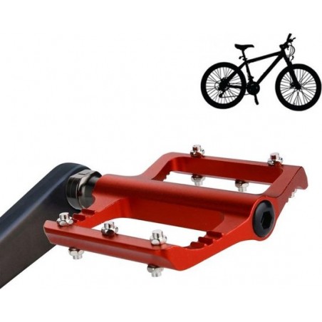 Let op type!! 1 paar B065 aluminiumlegering Platform pedalen CNC staal as 9/16 inch voor fiets MTB BMX (rood)