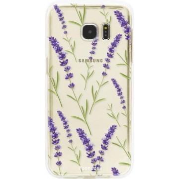 FOONCASE Samsung Galaxy S7 Edge hoesje TPU Soft Case - Back Cover - Purple Flower / Paarse bloemen