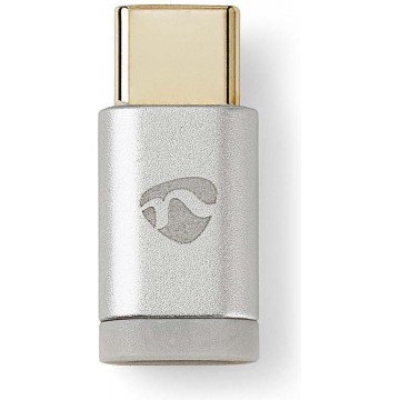 Nedis CCTB60910AL kabeladapter/verloopstukje USB-C Male USB Micro B Female Aluminium