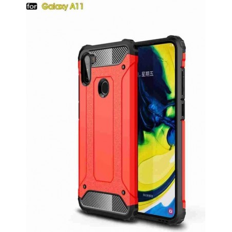 Armor Hybrid Samsung Galaxy A11 Hoesje - Rood