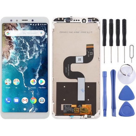 Let op type!! LCD Screen and Digitizer Full Assembly with Frame for Xiaomi Mi 6X / A2 (White)