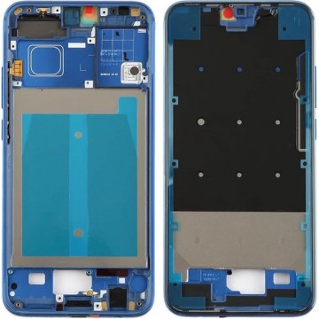 Frontbehuizing LCD-frame Bezelplaat met zijtoetsen voor Huawei Honor 10 (blauw)