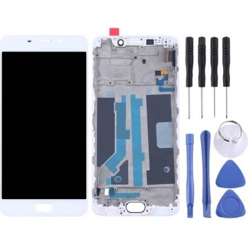 Let op type!! For OPPO R9 LCD Screen (TFT)+ Touch Panel with Frame(White)