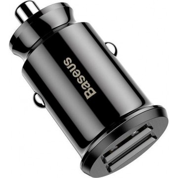 Baseus Grain - Autolader 2 x USB, 5 V / 3,1 A (zwart)
