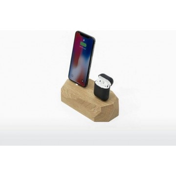 Oakywood iPhone Dual Dock - Eikenhout