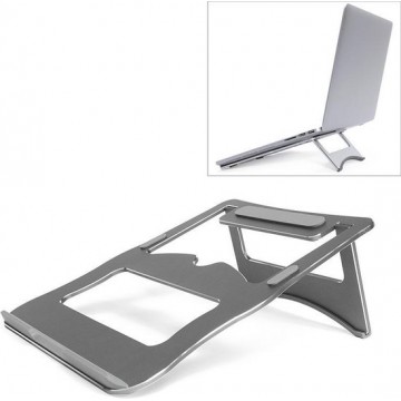 Let op type!! Aluminum Alloy Cooling Holder Desktop Portable Simple Laptop Bracket  Two-stage Support  Size: 21x26cm (Grey)