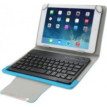 universeel lederen hoesje met scheidbaar Bluetooth toetsenbord en houder voor 7 inch Tablet PC(blauw)