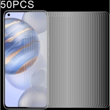 Let op type!! Voor Huawei Honor 30 50 PCS Half scherm Transparante Tempered Glass Film
