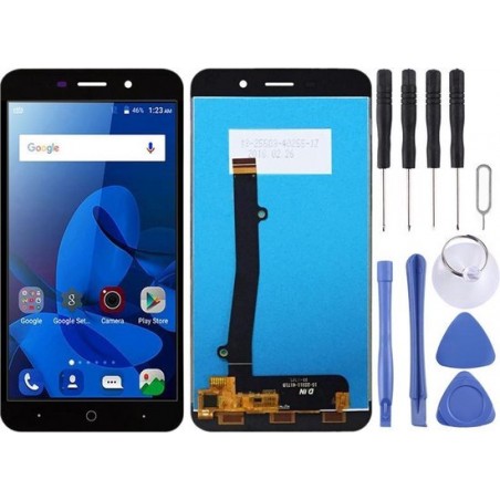 Lcd-scherm en digitizer volledige montage voor ZTE Blade A602 (zwart)