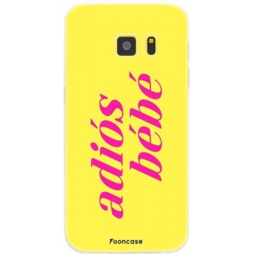 FOONCASE Samsung Galaxy S7 hoesje TPU Soft Case - Back Cover - Adiós Bébé / Geel & Roze