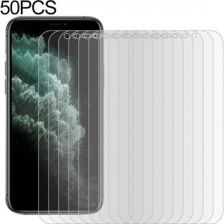 Let op type!! Voor iPhone 11 Pro / X / XS 50 PCS 3D Curved Full Cover Soft PET Film Screen Protector