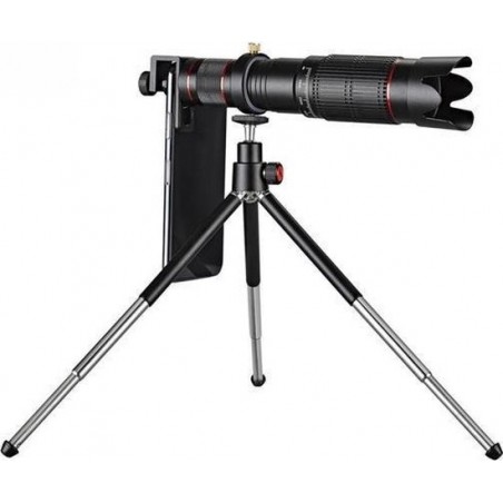 GadgetBay HD 4K 36X Zoom Telephoto Telescooplens voor je telefoon + Tripod - Zwart