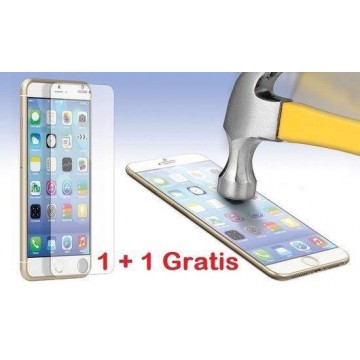 GRATIS 1 + 1 - iPhone 6 / 6S Glazen tempered glass / Screenprotector  (0.3mm) - Ntech