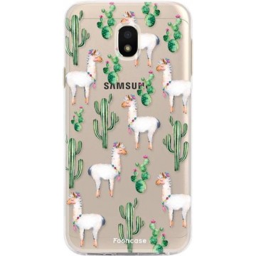 FOONCASE Samsung Galaxy J3 2017 hoesje TPU Soft Case - Back Cover - Alpaca / Lama