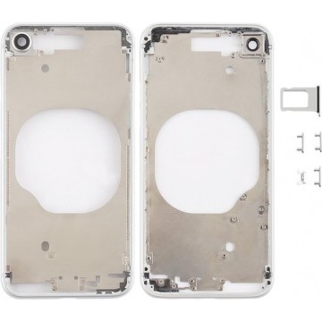 Transparante achterkant met cameralens & simkaartvak & zijtoetsen voor iPhone 8 (wit)