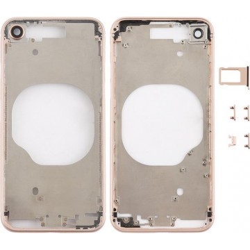 Transparante achterkant met cameralens & simkaartvak & zijtoetsen voor iPhone 8 (goud)