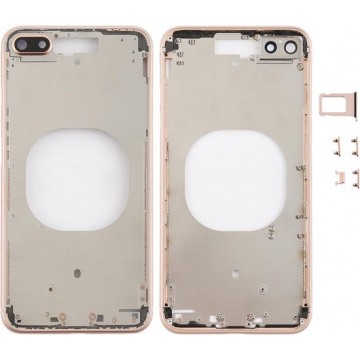 Transparante achterkant met cameralens & simkaartvak & zijtoetsen voor iPhone 8 Plus (goud)