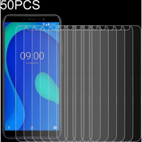 Let op type!! 50 stuks 0.26 mm 9H 2.5 D gehard glas film voor Wiko Y80  geen retail pakket