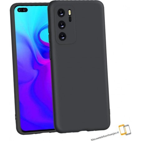 Huawei P40 Zwart siliconen backcover hoesje