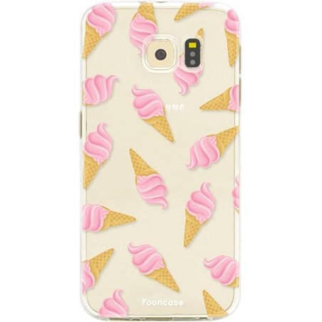 FOONCASE Samsung Galaxy S6 Edge hoesje TPU Soft Case - Back Cover - Ice Ice Baby / Ijsjes / Roze ijsjes