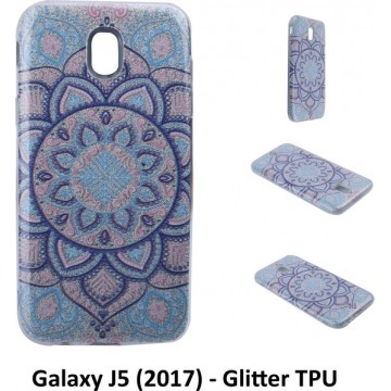 Uniek motief Glitter flower TPU Achterkant voor Samsung Galaxy J5 (2017) (J530F)