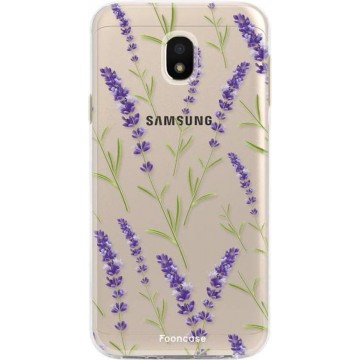 FOONCASE Samsung Galaxy J3 2017 hoesje TPU Soft Case - Back Cover - Purple Flower / Paarse bloemen