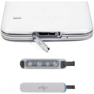 USB Data Charging Port cover geshikt voor Samsung Galaxy S5 silver