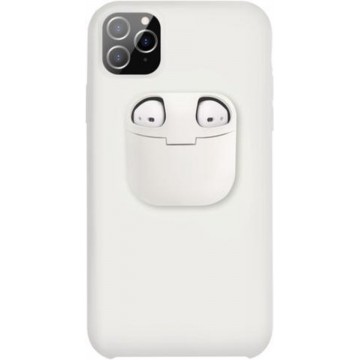 Discount 4 Life - Telefoonhoesje met AirPods doosje voor iPhone XS Max Wit - Hoesje met AirPods case holder op telefoon 2 in 1.