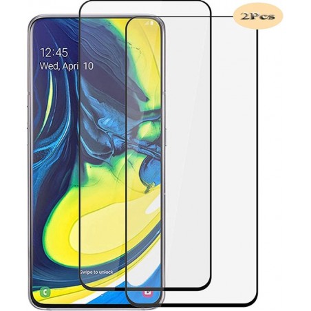 Samsung Galaxy A80 / A90 Screenprotector Glas - Full Curved Tempered Glass Screen Protector - 2x