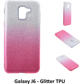 Kleurovergang Roze Glitter TPU Achterkant voor Samsung Galaxy J6 (J600F)