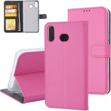 Samsung Galaxy A6s Pasjeshouder Hot Pink Booktype hoesje - Magneetsluiting