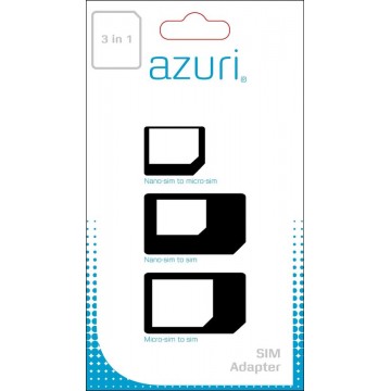 Azuri simcard adapter 3 in 1 (SIM - MICROSIM - NANOSIM)